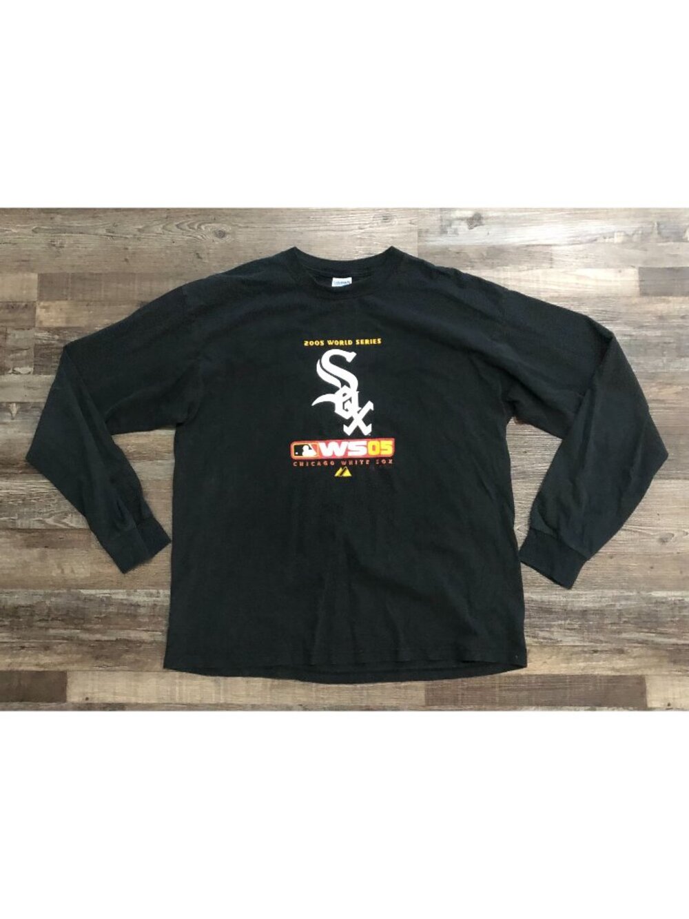 Chicago White Sox World Series 2005 Mens XL Black Long Sleeve Tee T Shirt